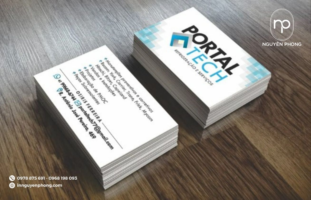 Logo điện lạnh in trên card visit